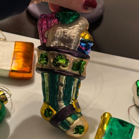 Irish Themed Holiday Ornament Set - Green, Gold, White - Picture 11 of 11